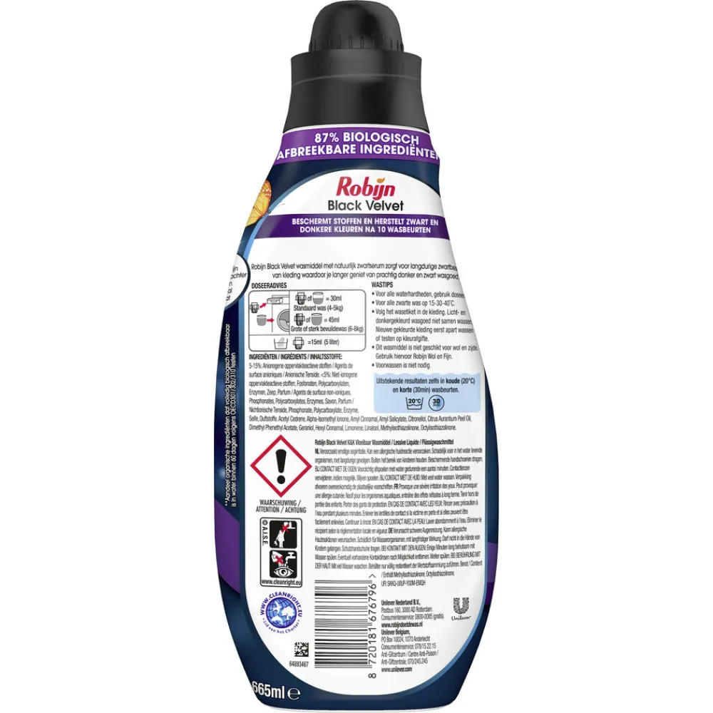 Klein & Krachtig Wasmiddel Black Velvet 22 Wasbeurten 665 ml^Robijn Online