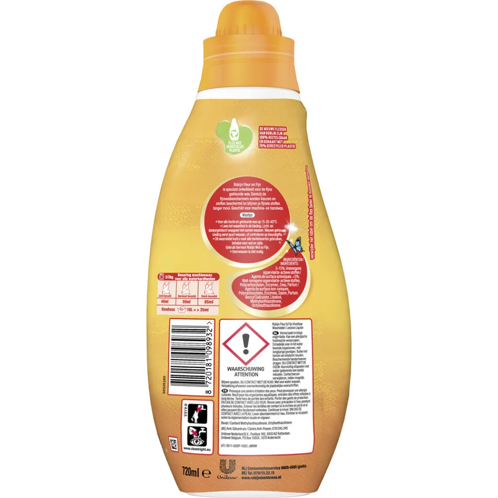 Outlet Vloeibaar Wasmiddel Fleur en Fijn 18 Wasbeurten 720 ml Wasmiddel