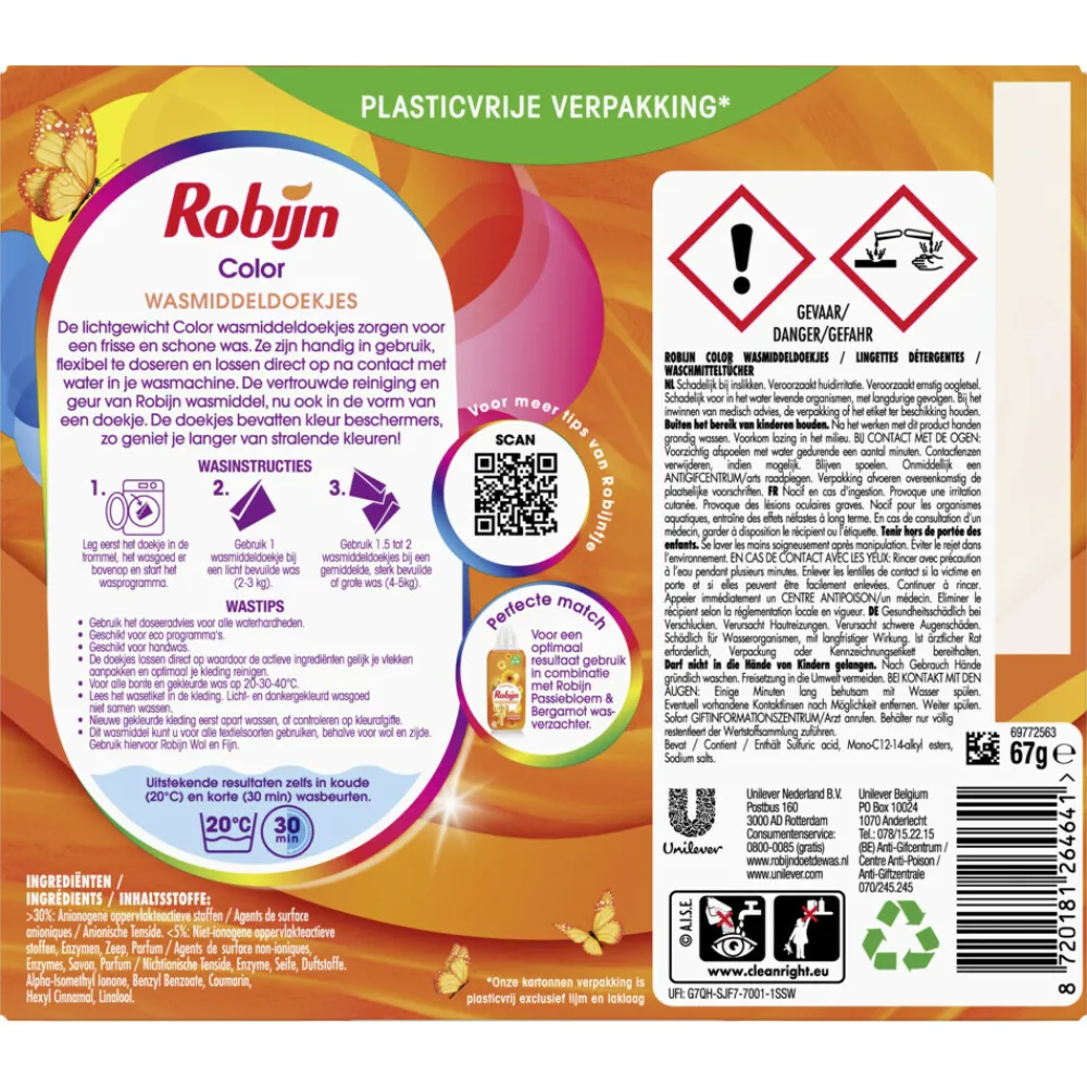 Wasmiddeldoekjes Color 16 stuks Wasmiddel