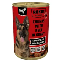 Hot Hondenvoer Blik Stukjes Rund in Jus 415 gr Hondenvoer