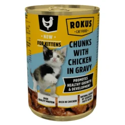 Kattenvoer Blik Kitten Kipbrokjes in Jus 415 gr^Rokus Online