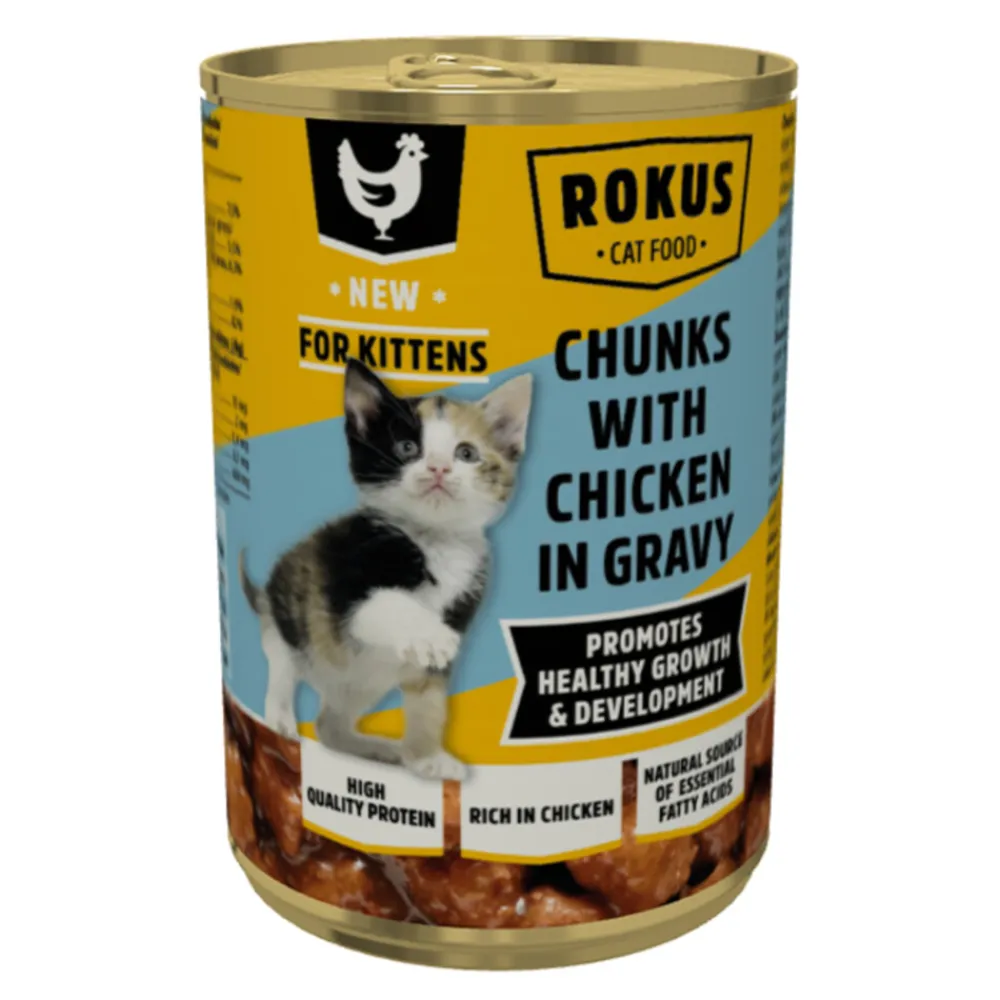 Kattenvoer Blik Kitten Kipbrokjes in Jus 415 gr^Rokus Online