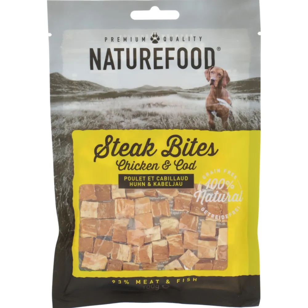 Online Naturefood Steak Bites Kip & Koolvis 100 gr Snacks