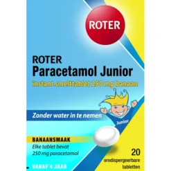 Paracetamol 250 mg Junior 20 smelttabletten^Roter Clearance