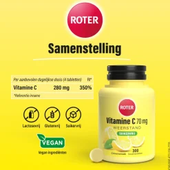 Vitamine C 70mg Suikervrij 300 tabletten^Roter Clearance