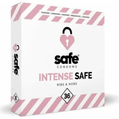 Intieme Hulpmiddelen<Safe Condooms Ribbels en Noppen 36 stuks