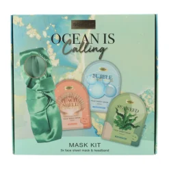 Ocean Mask Kit Geschenkset Peach Shell Sheet Mask + Bubble Sheet Mask + Seaweed Sheet Mask + Hoofdband 1 set^Sence New