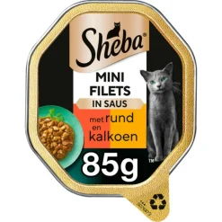 New Mini Filets Adult Kattenvoer Natvoer Rund en Kalkoen in Saus Kuipjes 85 gr Kattenvoer