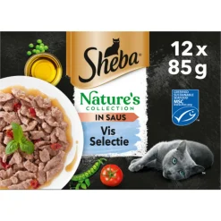 Clearance Nature's Collection Kattenvoer Natvoer Vis Selectie in Saus Maaltijdzakjes 12 x 85 gr Kattenvoer