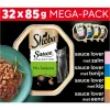 Kattenvoer<Sheba Sauce Collection Kattenvoer Natvoer Mix Selectie in Saus Kuipjes 32 x 85 gr