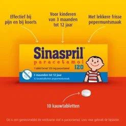 Paracetamol 120 mg 10 kauwtabletten Geneesmiddelen|Pijnstillend