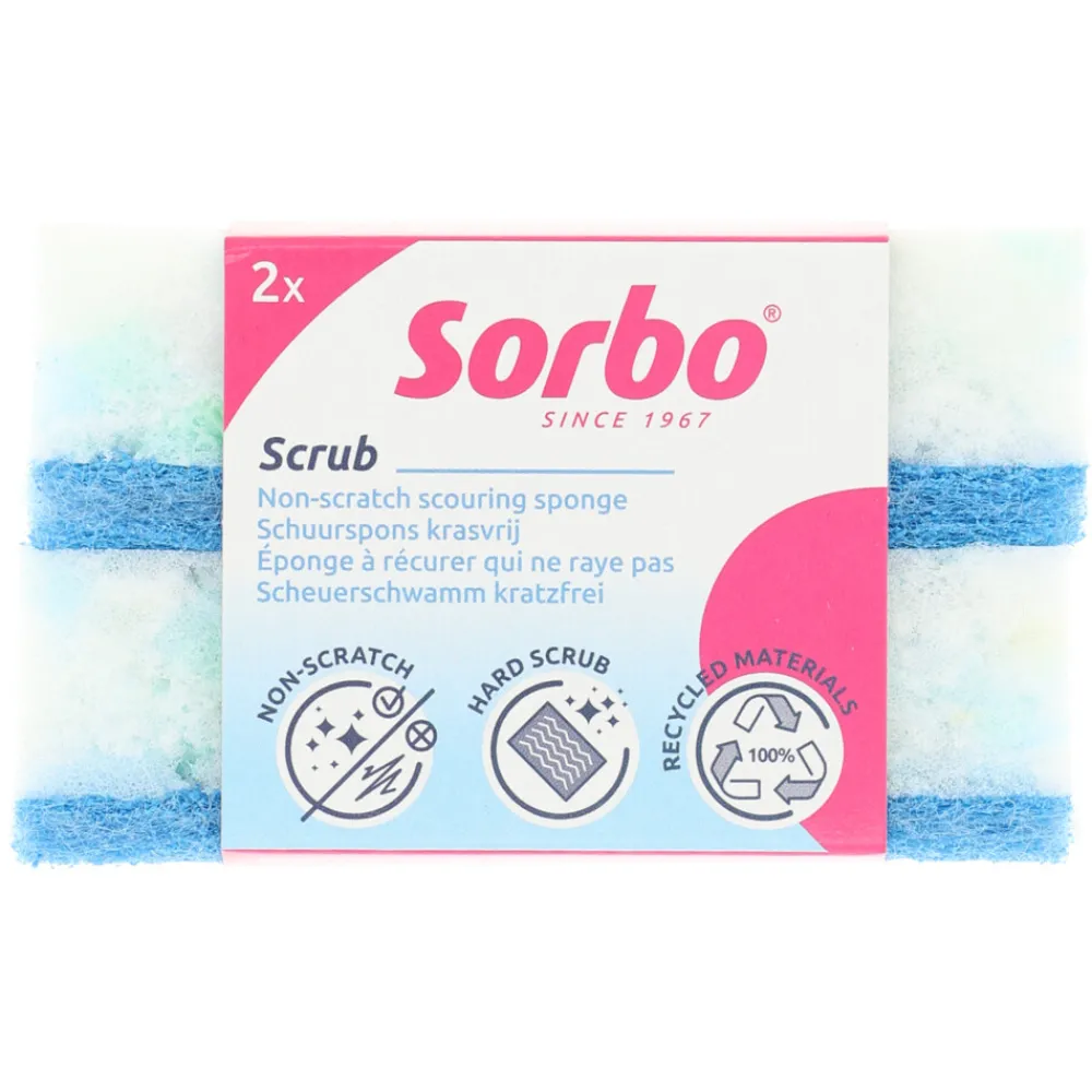 Sponzen<Sorbo Recycled Schuursponsen Krasvrij 2 stuks