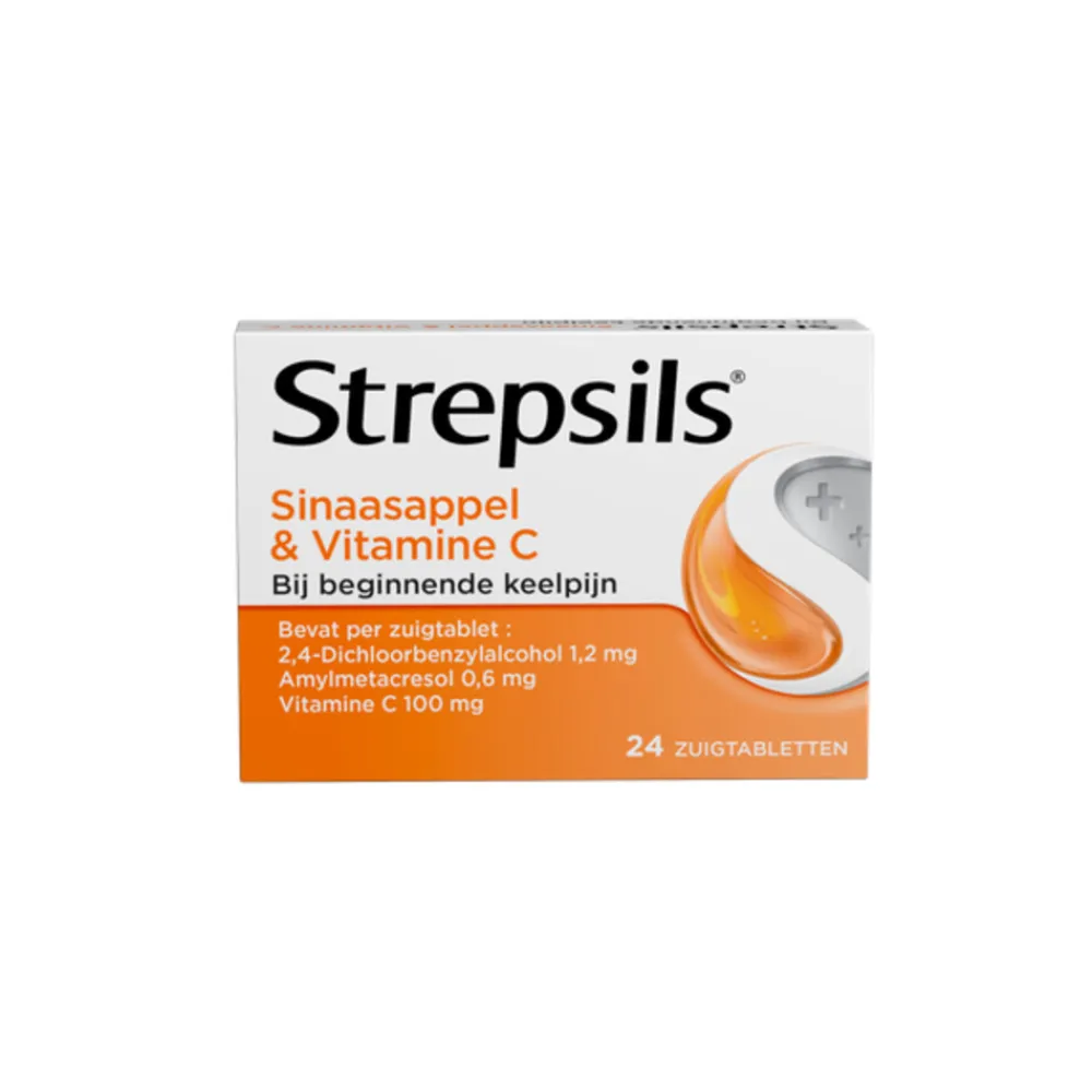 Keel & Luchtwegen<Strepsils Zuigtabletten Sinaasappel & Vitamine C 24 tabletten