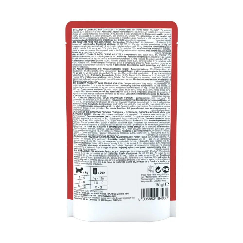 Best Hondenvoer Monoprotein Graanvrij Rund - Bosbes 150 gr Hondenvoer