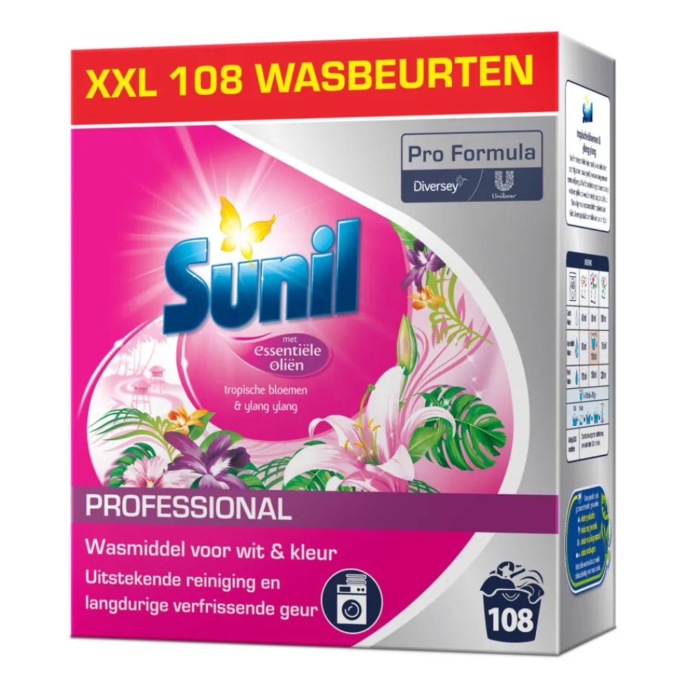 Sale Wasmiddel Poeder Tropische Bloemen & Ylang Ylang - 108 Wasbeurten Pro Formula 7,56 kg Professioneel Wasmiddel|Wasmiddel