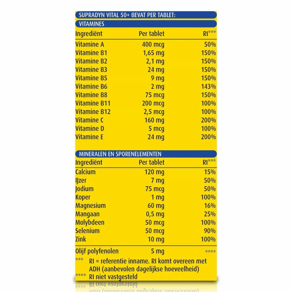 Vitaminen 50+<Supradyn Vital 50+ 95 tabletten