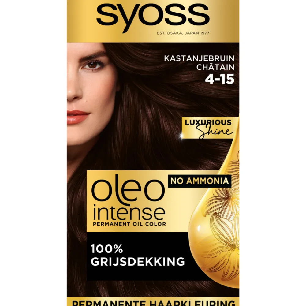 Haarkleuring<Syoss Oleo Intense Haarverf 4-15 Kastanje Bruin