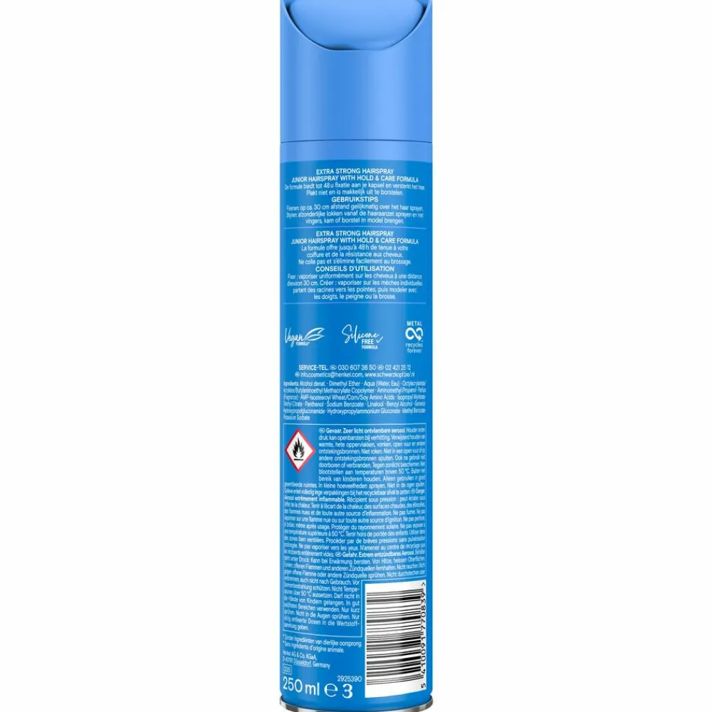 Junior Hairspray Extra Strong 250 ml^Taft Hot