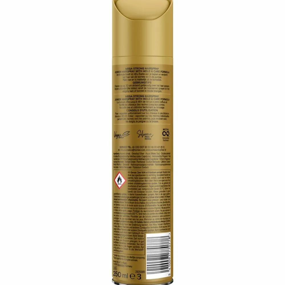 Discount Junior Hairspray Mega Strong 250 ml Haarstyling
