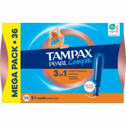 Best Pearl Compak Super Plus Tampons met Inbrenghuls 36 stuks Intiemhygiëne