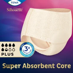 Incontinentie<TENA Silhouette Classic Underwear High Waist Blanc Plus L 8 stuks
