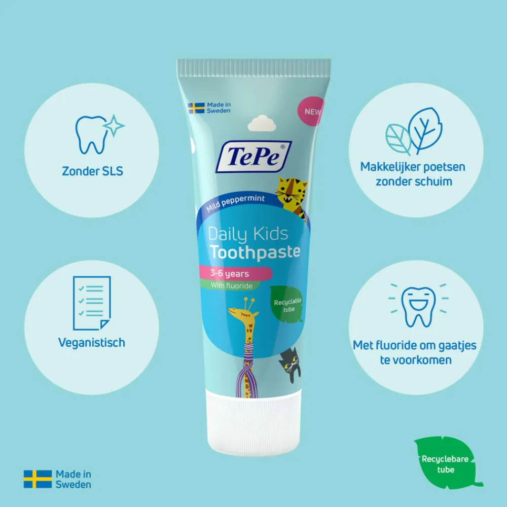 Mondverzorging|Spoelen & Poetsen<TePe Daily Kinder tandpasta 75 ml
