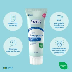 Spoelen & Poetsen<TePe Pure Tandpasta Mild Peppermint 75 ml