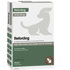 Sale Refordog Spot-on 250 mg 10 kg tot 25 kg 3 stuks Vlo, Teek & Worm