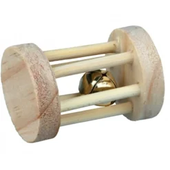 Speelgoed<Trixie Speelrol Hout met Bel 5 x 3,5 cm