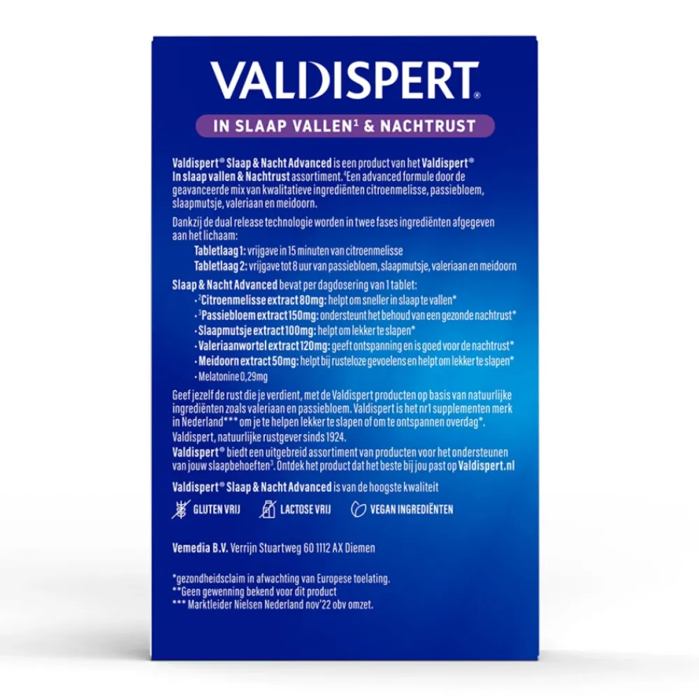 Slaap & Nacht Advanced 30 tabletten^Valdispert Discount