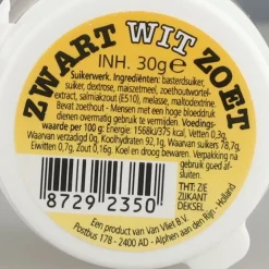 Zwart Wit Zoet Pot 30 gr^Van vliet Discount