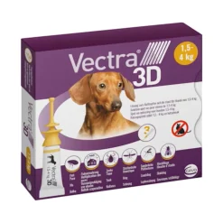 Vlo, Teek & Worm<Vectra Anti-vlo & Teek 3D Hond XS 1,5-4 kg 3 stuks