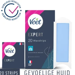 Expert Koude Waxstrips Benen Sensitive 20 stuks^Veet Hot