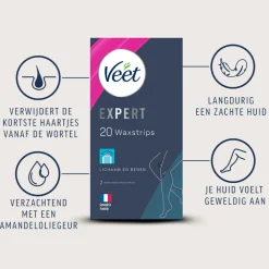 Expert Koude Waxstrips Benen Sensitive 20 stuks^Veet Hot