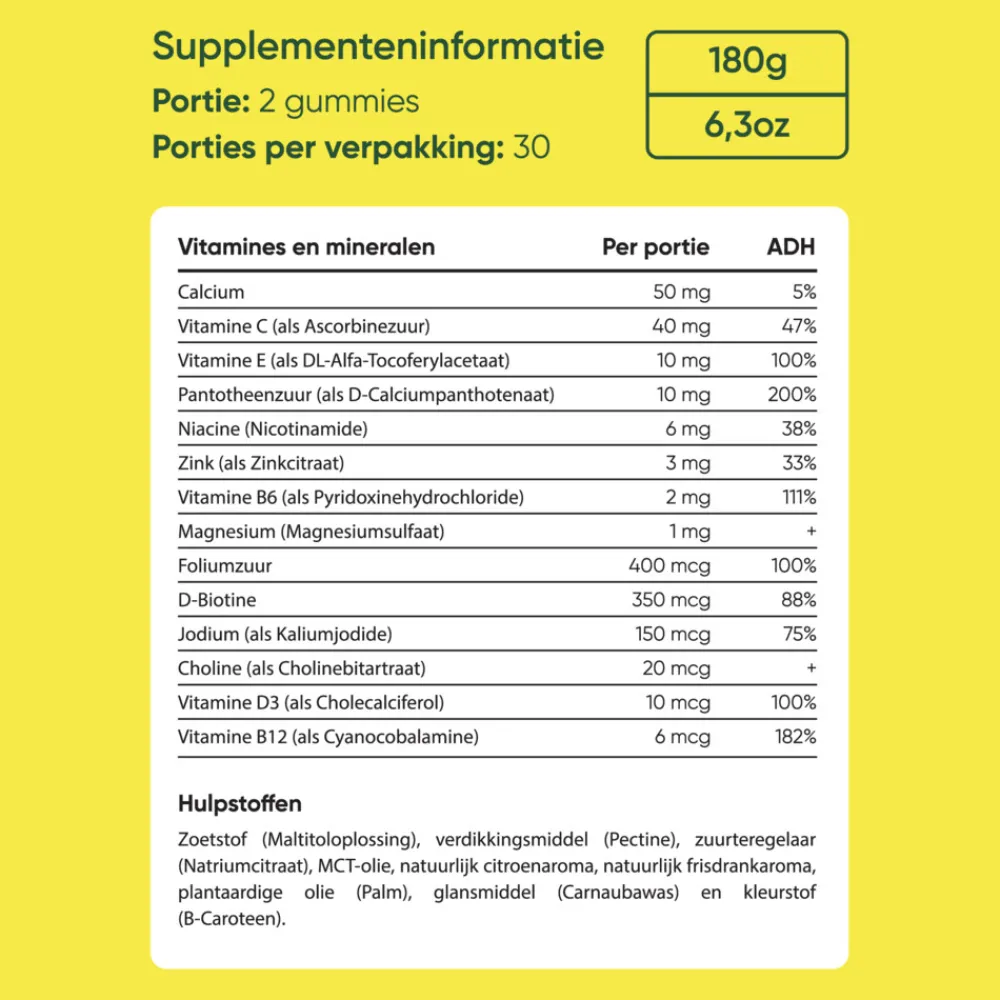 Hair Vitamins Mommy Lemon 60 gummies^Veganboost Outlet