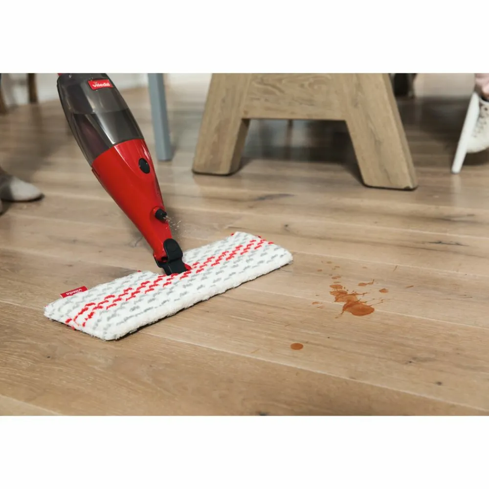 Dweilen<Vileda 1-2 Spray MAX - Dweilsysteem met spray en pad in microvezels Rood Wit