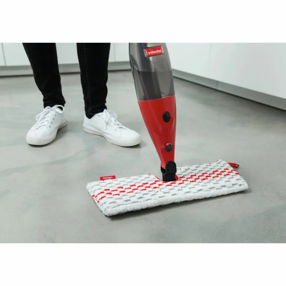 Dweilen<Vileda 1-2 Spray MAX - Dweilsysteem met spray en pad in microvezels Rood Wit