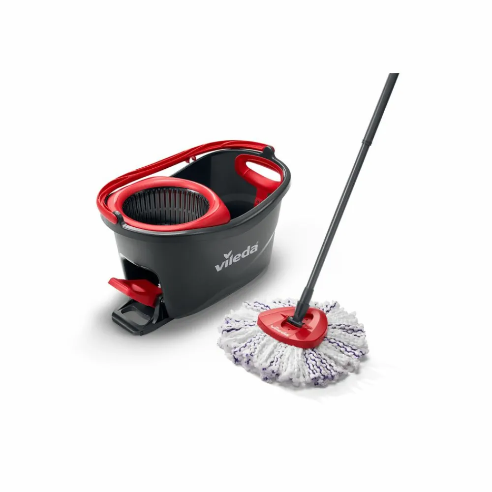 Turbo 3in1 Mopset - Met Pedaalsysteem Zwart Rood Wit Blauw 1 set^Vileda