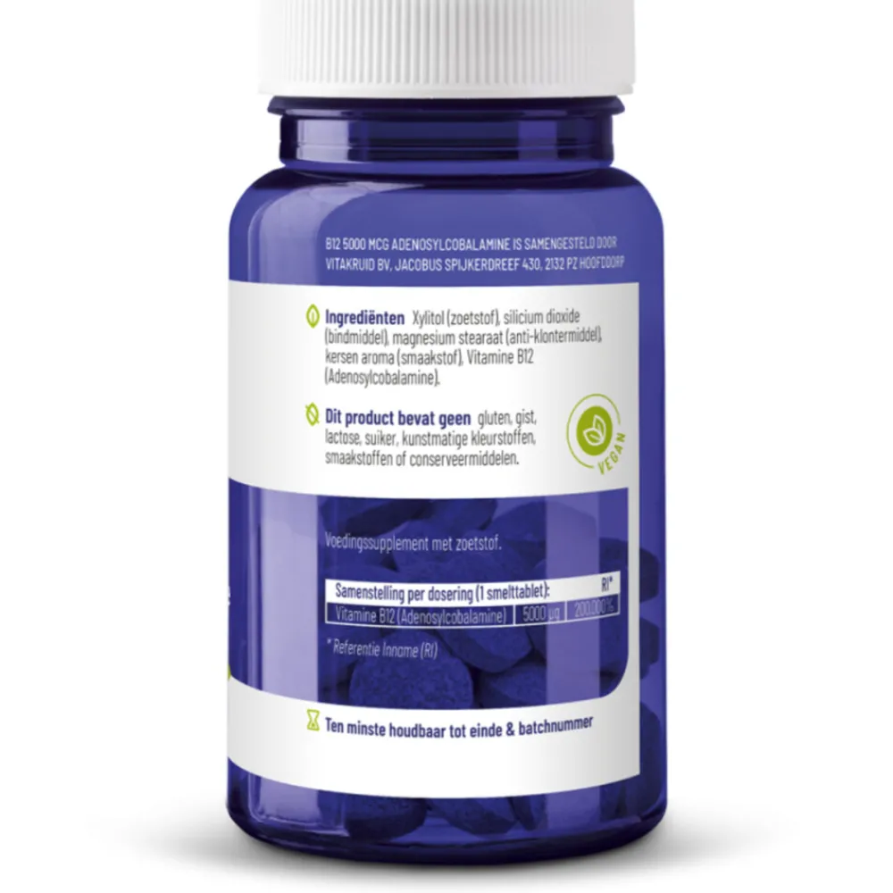 Vitaminen<Vitakruid B12 Adenosyl 5000 Mcg 60 tabletten