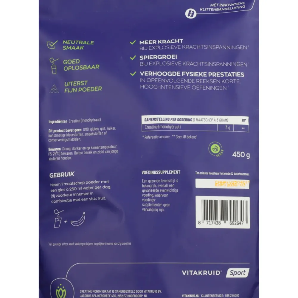 Sportvoeding & Drank<Vitakruid Creatine Monohydraat 450 gr