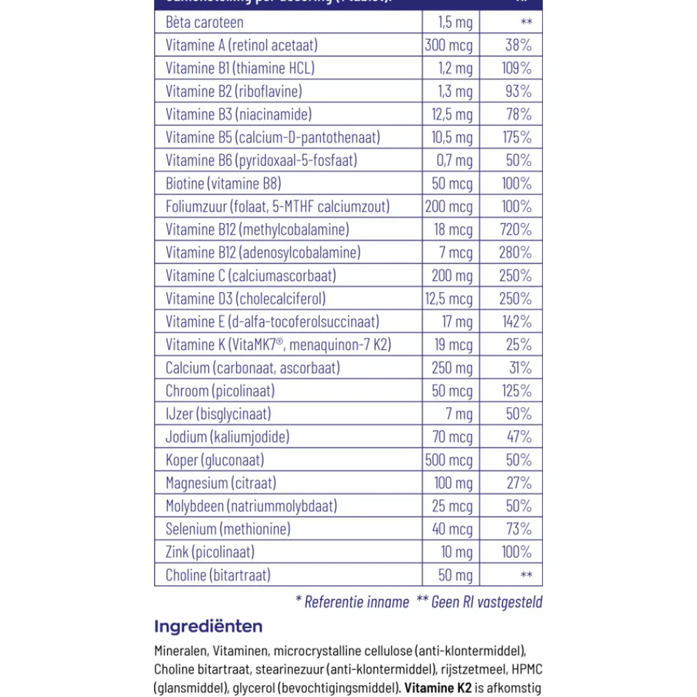 Best Multi Basis 90 tabletten Multi Vitaminen En Mineralen