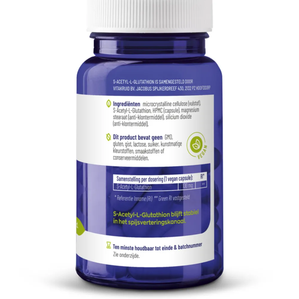Speciale Bestanddelen<Vitakruid S-Acetyl-L-Glutathion 30 vegacapsules