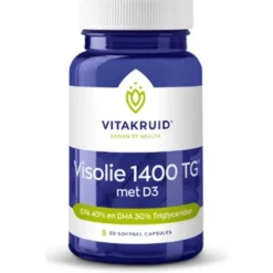 Visolie 1400 Met D3 Triglyceriden EPA 40% & DHA 30% 30 capsules^Vitakruid Hot