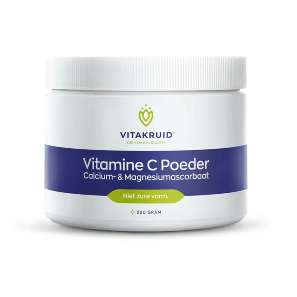 Online Vitamine C Poeder Calcium- & Magnesiumascorbaat 260 gr Mineralen|Vitaminen