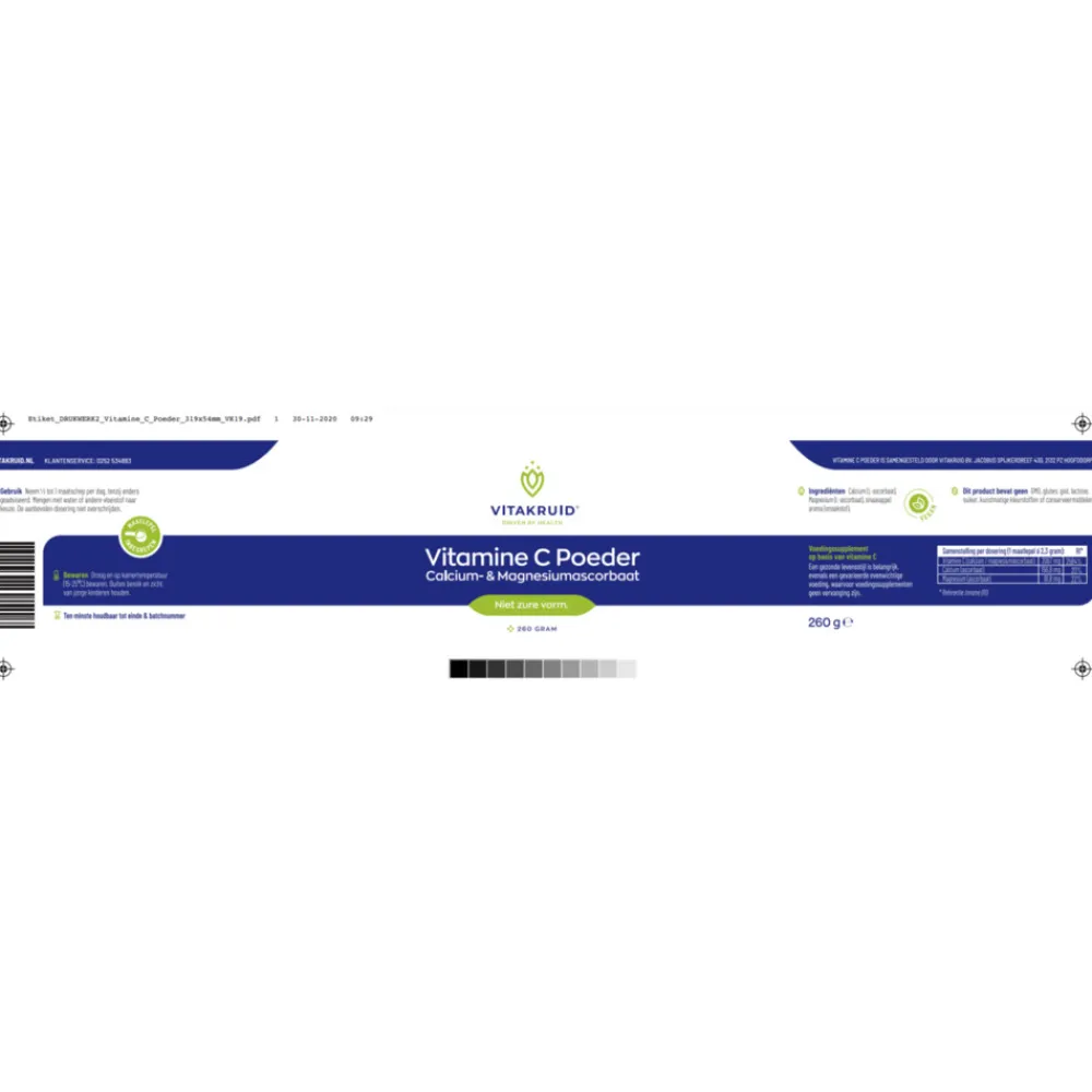 Online Vitamine C Poeder Calcium- & Magnesiumascorbaat 260 gr Mineralen|Vitaminen