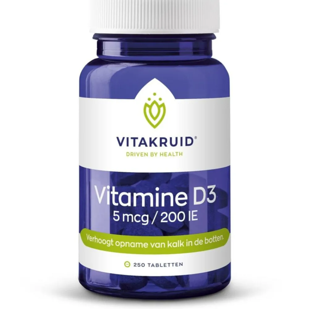 Vitaminen<Vitakruid Vitamine D3 - 5 mcg 250 tabletten