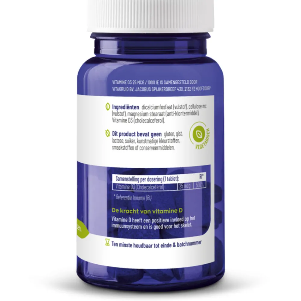 Vitamine D3 25 mcg 120 tabletten^Vitakruid Clearance