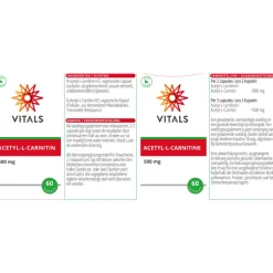 Discount Acetyl-l-carnitine 500 mg 60 capsules Speciale Bestanddelen