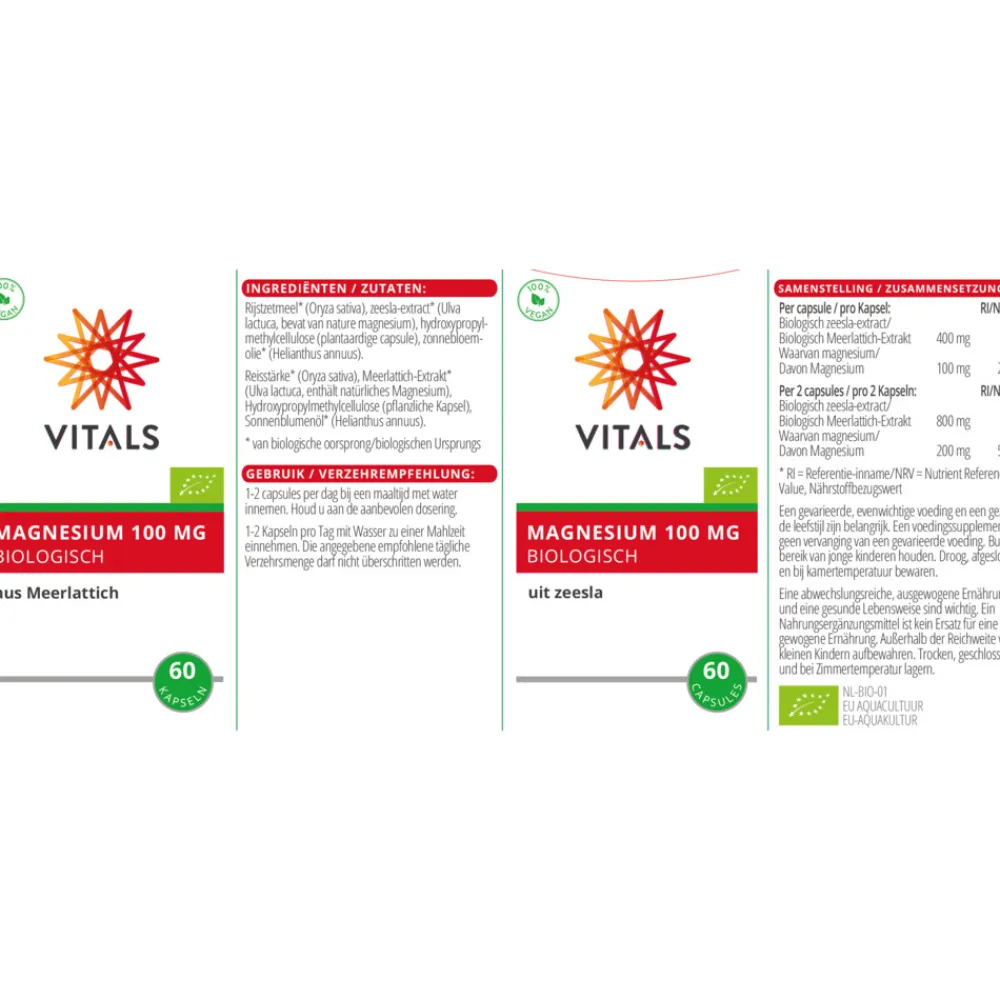 Magnesium Biologisch 100mg 60 capsules^Vitals New