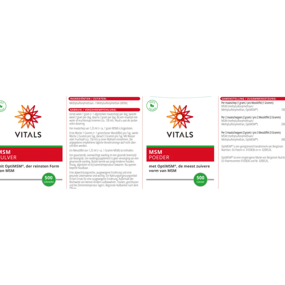 Hot Msm Poeder 500 gr Mineralen